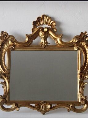 Gold Ornate Wall Mirror - Decorative Home Accent